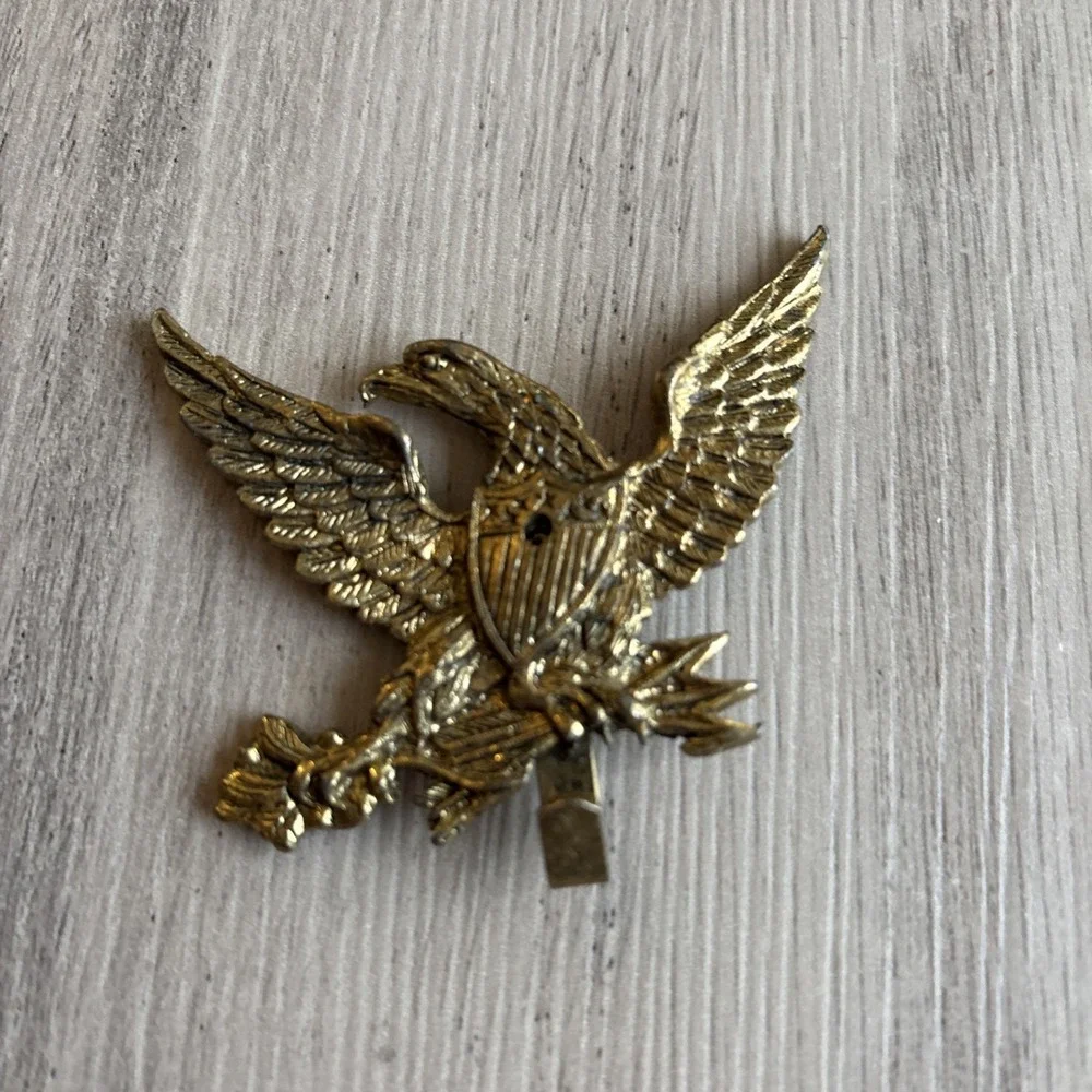 Vintage James Papalia Original Small Brass Eagle Wall Hook 1964 USA Made 3x3